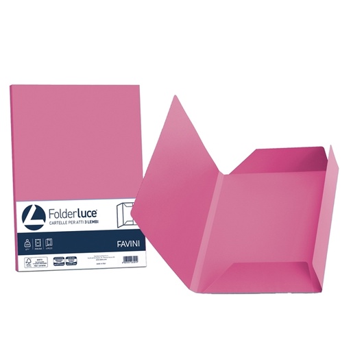 [D32664] 25 cartelline 3 lembi LUCE 200gr 24,5x34,5cm ciclamino FAVINI
