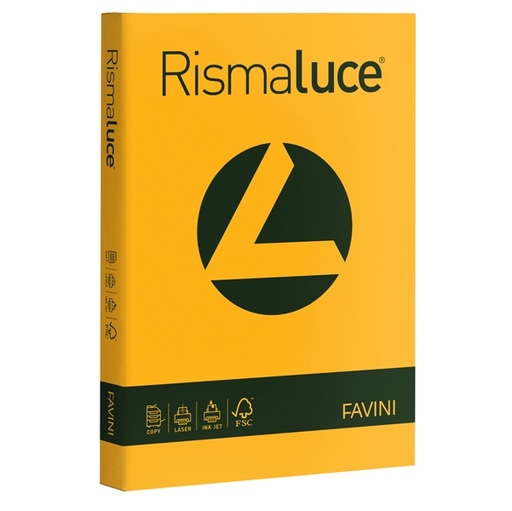 [D32736] Carta RISMALUCE 140gr A4 200fg giallo oro 52 FAVINI