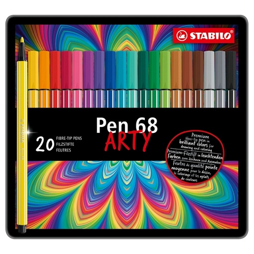 [D35190] SCATOLA METALLO 20 PENNARELLI PEN 6820 STABILO