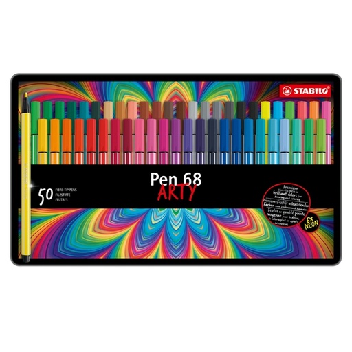 [D35193] SCATOLA METALLO 50 PENNARELLI PEN 6850 STABILO