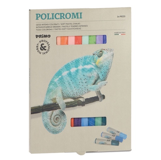 [D35281] ASTUCCIO 24 GESSI POLICROMI QUADRATI 13x13x80mm