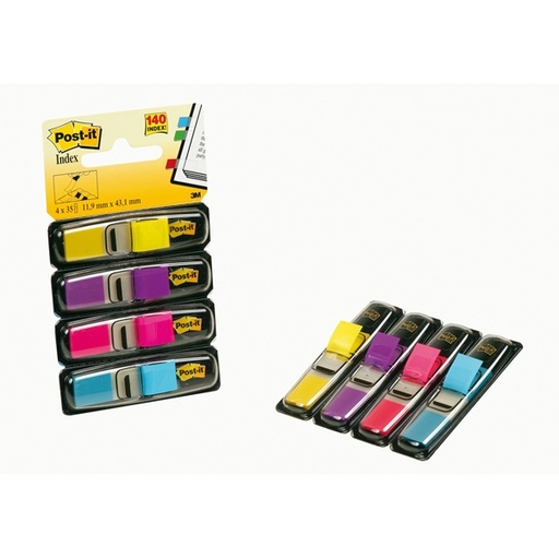 [D37499] MINISET 140 SEGNAPAGINA Post-it(R) INDEX 683-4AB IN 4 COLORI VIVACI