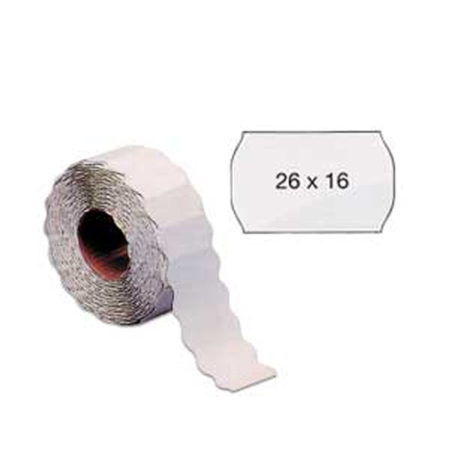 [D37912] Rotolo 1000 etichette 26x16mm bianche rimovibili a onda Markin