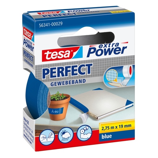 [D37926] NASTRO ADESIVO TELATO 19MMX2,7MT BLU 56341 XP PERFECT