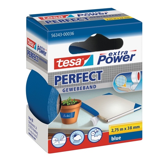 [D37933] NASTRO ADESIVO TELATO 38MMX2,7MT BLU 56343 XP PERFECT