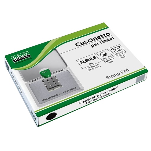 [D38069] CUSCINETTO TIMBRI 12X8CM NEUTRO ART.1481-NI LEBEZ