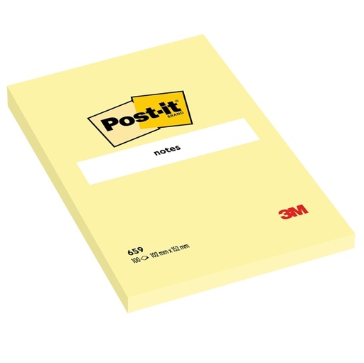 [D38515] BLOCCO 100fg Post-it(R) Giallo Canary™ 102x152mm 659