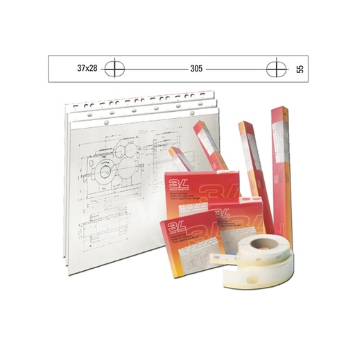 [D39037] BANDA APPENDIDISEGNI 3L PVC BIANCO OPACO 55mm x 50mt (S885504)