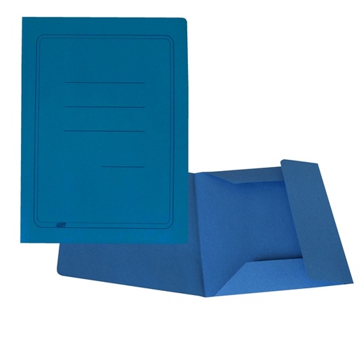 [D44853] Cartelline 3 Lembi AZZURRO pz.50 con stampa 200gr.