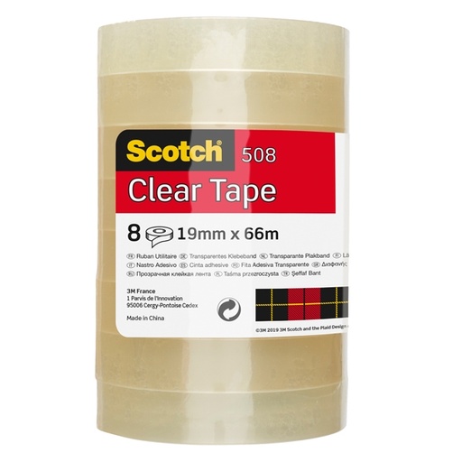 [D45176] TORRE 8 RT NASTRO ADESIVO Scotch(R) 508 19MMX66M IN PPL