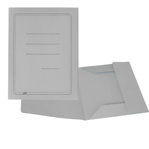 [D45664] 50 CARTELLINE 3 LEMBI GRIGIO C/STAMPA 200GR