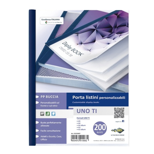 [D45730] Portalistini personalizzabile UnoTI 22x30cm 200 buste Sei Rota