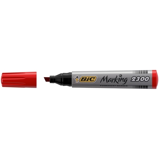 [D46045] SCATOLA 12 MARCATORI 2300 ROSSO P.SCALPELLO PERMANENTE BIC