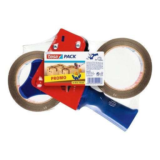 [D46172] TENDINASTRO + 2RT NASTRO IMBALLO 66MTX50MM AVANA TESA