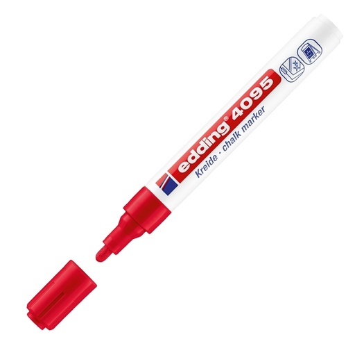 [D47580] Marcatore EDDING 4095 punta conica gesso liquido rosso