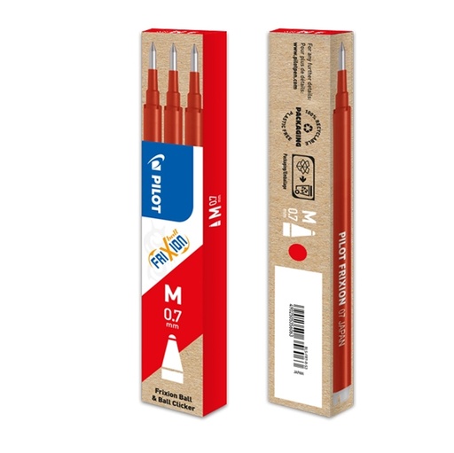 [D49898] SET 3 REFILL SFERA FRIXIONball 0.7mm ROSSO PILOT