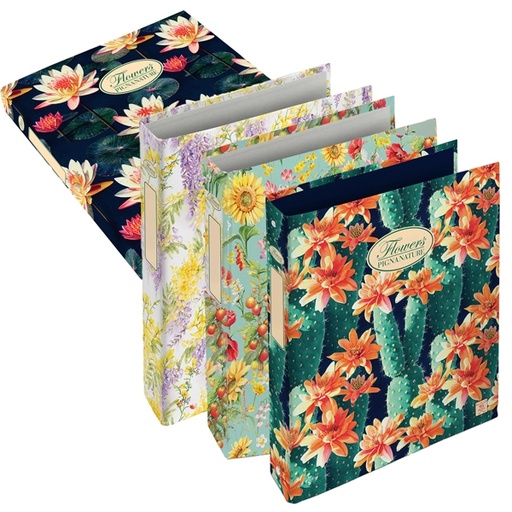 [D50016] Raccoglitore a 4 anelli Pigna Nature Flowers 27X32cm anelli 30mm