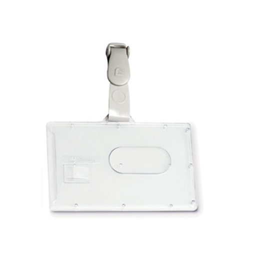 [D50096] PORTABADGE RIGIDO POCKET L460 53X85MM C/CLIP IN PLASTICA