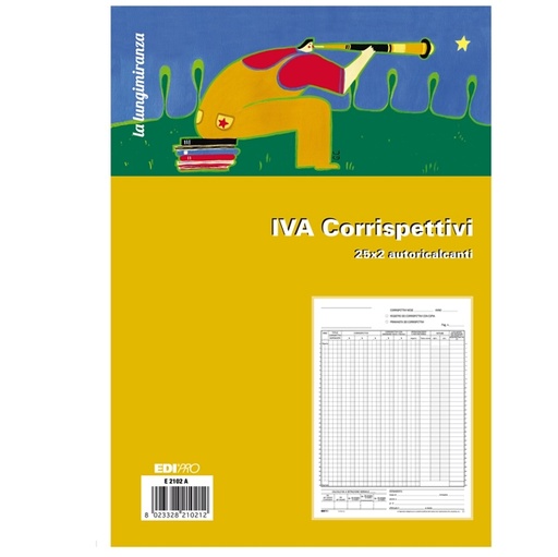 [D50235] REGISTRO PRIMA NOTA IVA CORRISPETTIVI 29,7X23 25/25 FG AUTORIC. E2102A
