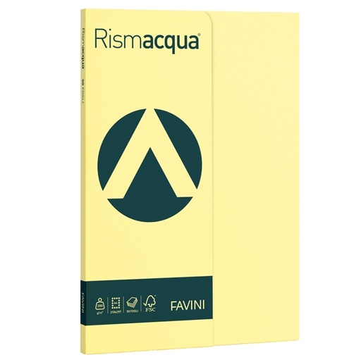 [D50596] Carta RISMACQUA SMALL A4 200gr 50fg giallo chiaro 07 FAVINI