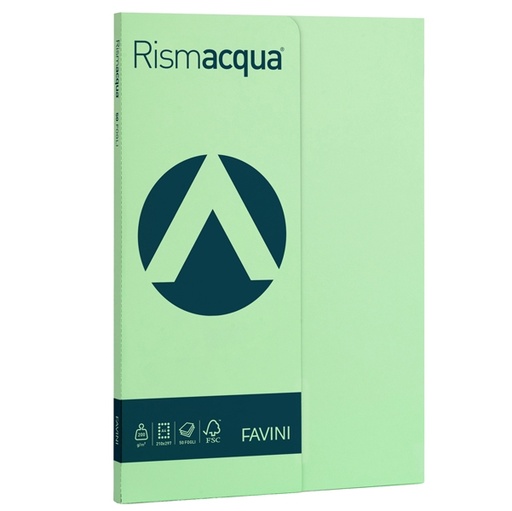 [D50600] Carta RISMACQUA SMALL A4 200gr 50fg verde chiaro 09 FAVINI