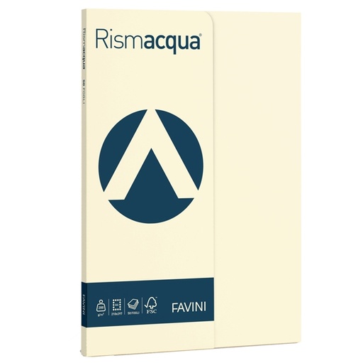[D50603] Carta RISMACQUA SMALL A4 200gr 50fg avorio 110 FAVINI