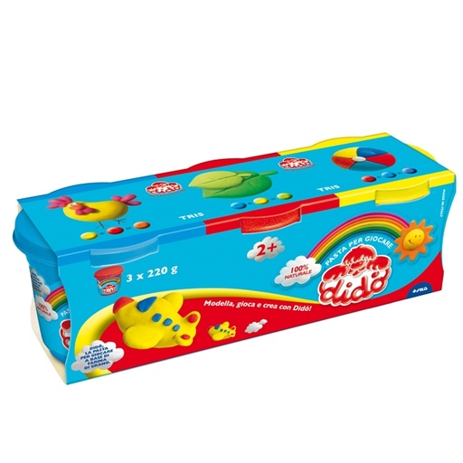[D51276] TRIS BARATTOLI DIDO' 220GR GIALLO-ROSSO-AZZURRO