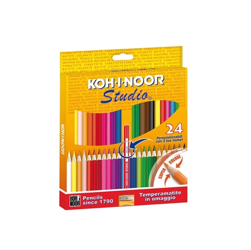 [D51327] ASTUCCIO 24 MATITE COLORATE STUDIO GOLD KOHINOOR