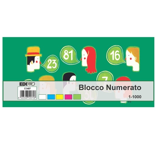 [D51443] SET 10 BL. DA 100 NUMERI (BLOCCO NUMERATO 1-1000) 6X13 E5407