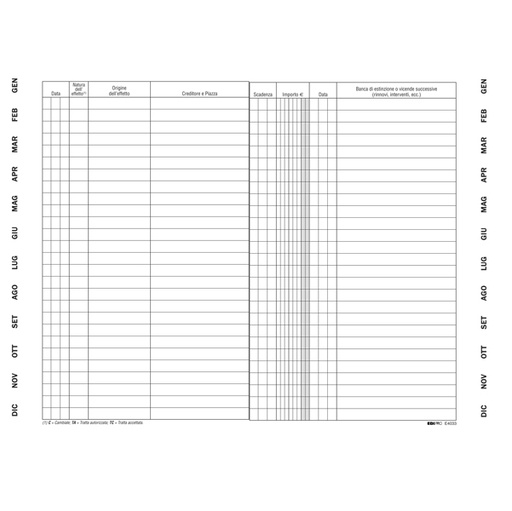 [D51921] SCADENZARIO SPIRALATO 24x17cm EFFETTI PASSIVI 36fg E4033