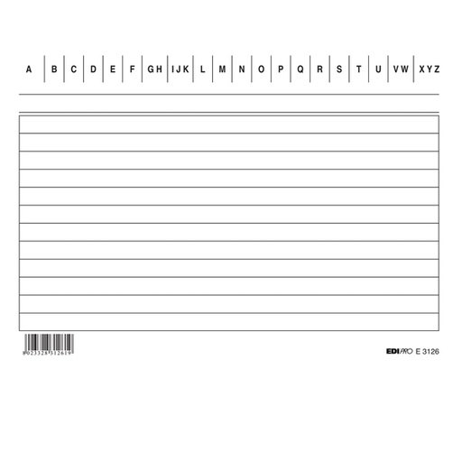 [D52086] 100 SCHEDE RIGATE ORIZZONTALE 10.5X15CM E3126BL EDIPRO