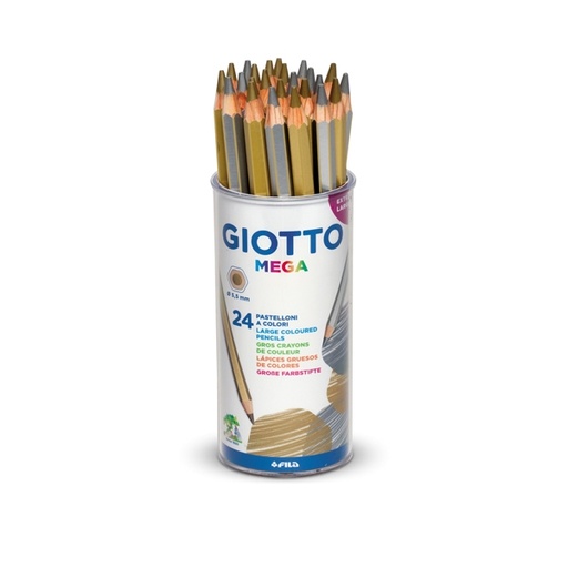 [D52705] BARATTOLO 24 PASTELLI GIOTTO MEGA ORO/ARGENTO FILA