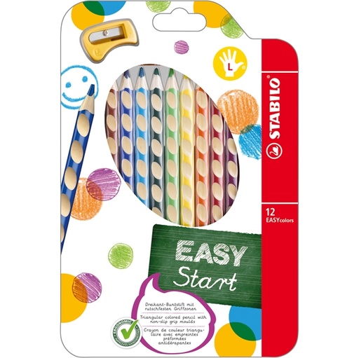 [D56860] ASTUCCIO 12 PASTELLI COLORATI EASYCOLOR per mancini STABILO