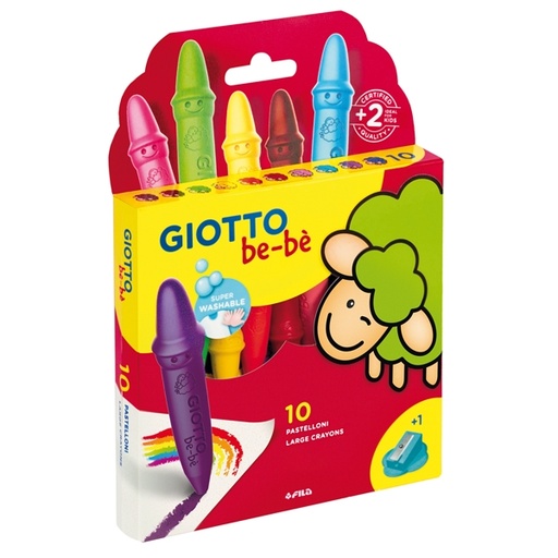 [D56938] ASTUCCIO 10 SUPERPASTELLONI A CERA GIOTTO BEBE'