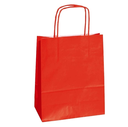 [D57070] 25 SHOPPERS CARTA KRAFT 22X10X29CM TWISTED ROSSO