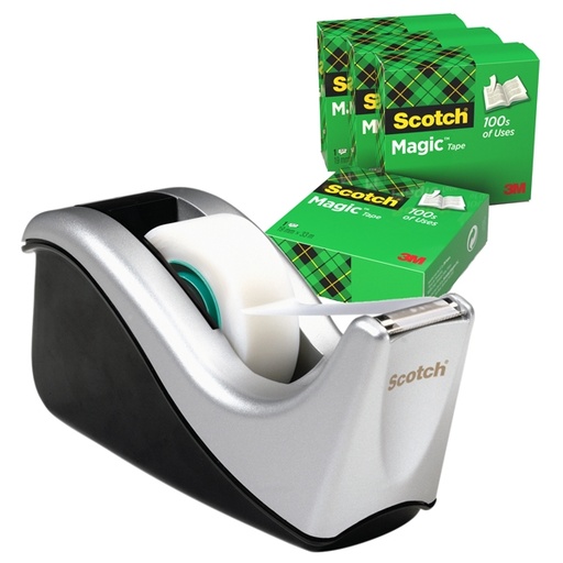 [D57802] DISPENSER C60 + 4 ROTOLI Scotch(R) Magic™ 810 19MMX33M