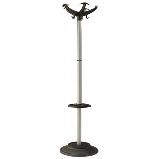 [D58094] APPENDIABITI 168CM A 5 POSTI C/PORTAOMBRELLI NERO/GRIGIO