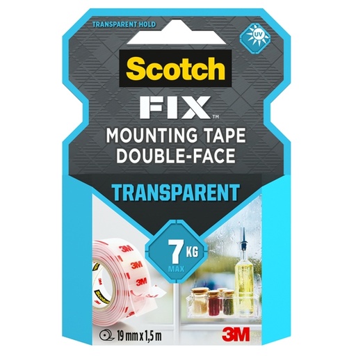 [D59102] NASTRO BIADESIVO 19MMX1,5MT EXTRA-FORTE TRASPARENTE Scotch(R)