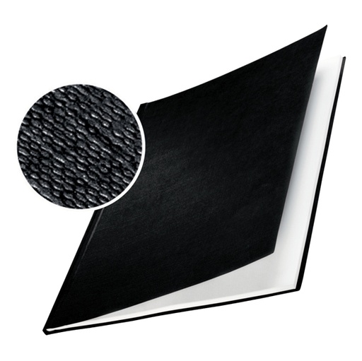 [D60278] 10 COPERTINE RIGIDE IMPRESSBIND 28MM NERO FINITURA LINO