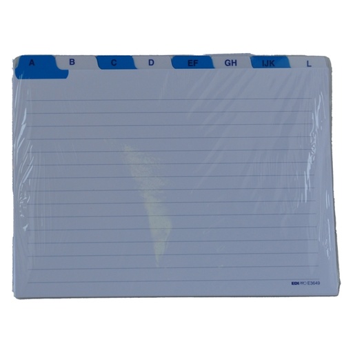 [D60655] SCHEDE RUBRICA A-Z ORIZZONTALE 15X21CM E3649 EDIPRO