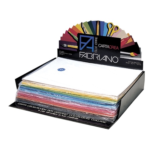 [D60927] Expo 260 cartoncino 35x50cm 220gr ass. in 25 colori Cartacrea Fabriano