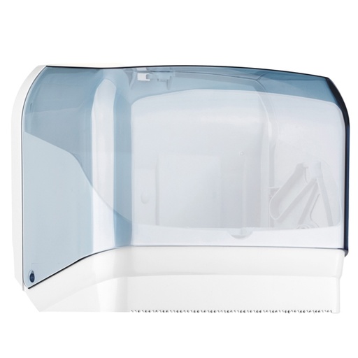 [D61088] DISPENSER ASCIUGAMANI IN ROTOLO/ FOGLI TRASPARENTE/BIANCO MAR PLAST