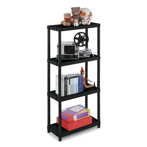 [D61674] SCAFFALE PPL 4 RIPIANI 60x30x132CM NERO ART.3060 S/4