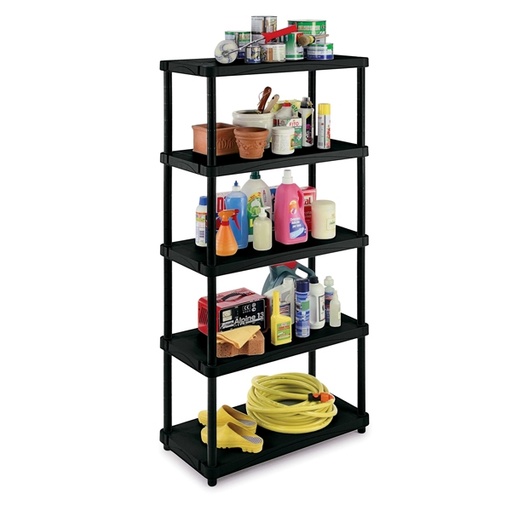 [D61675] SCAFFALE PPL 5 RIPIANI 80x40x173,4CM NERO ART.4080 S/5