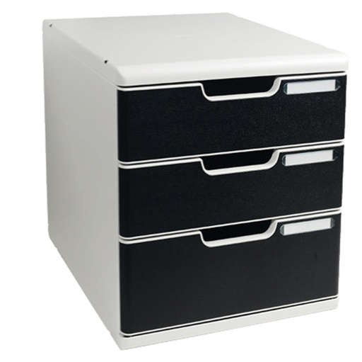 [D61954] CASSETTIERA MODULO A4 3 CASSETTI GRIGIO/NERO EXACOMPTA
