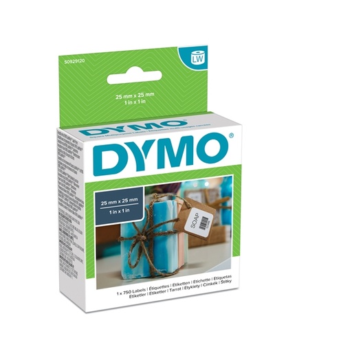 [D62460] ROTOLO 750 ETICHETTE MULTIUSO RIMOV. 25X25MM X DYMO LW
