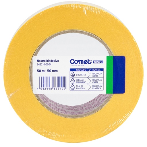[D62507] NASTRO BIADESIVO 50MTX50MM TRASP. 64-621 TERMO SINGOLO COMET