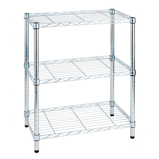 [D64735] LIBRERIA 3 RIPIANI IN ACCIAIO CROMATO 36x60cm - H75cm ARCHIMEDE LIGHT