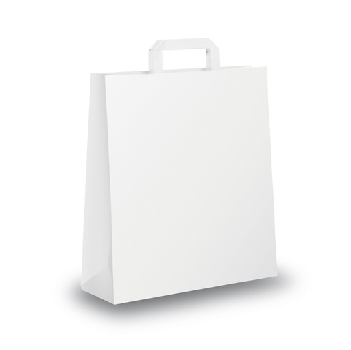 [D64919] SCATOLA 250 SHOPPERS 36X12X41CM BIANCO NEUTRO PIATTINA