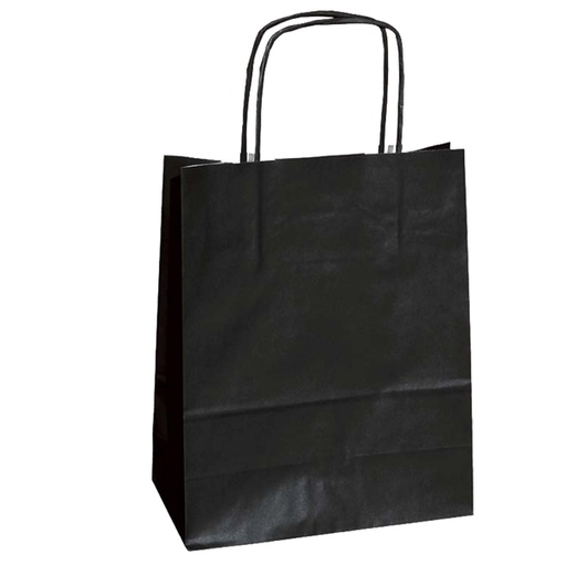 [D64922] 25 SHOPPERS CARTA KRAFT 22X10X29CM TWISTED NERO